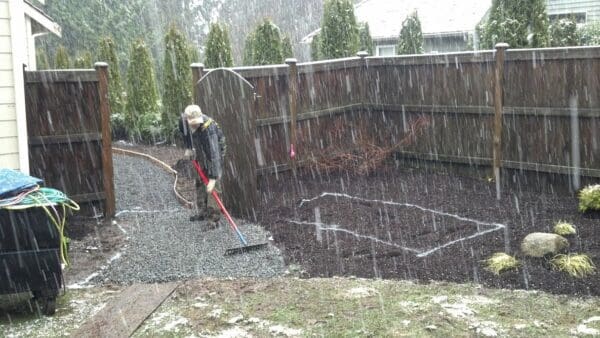 Classic Nursery & Landscape Co. Working in the rain